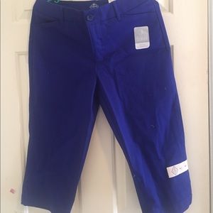 Deep blue mid-rise Capri pants